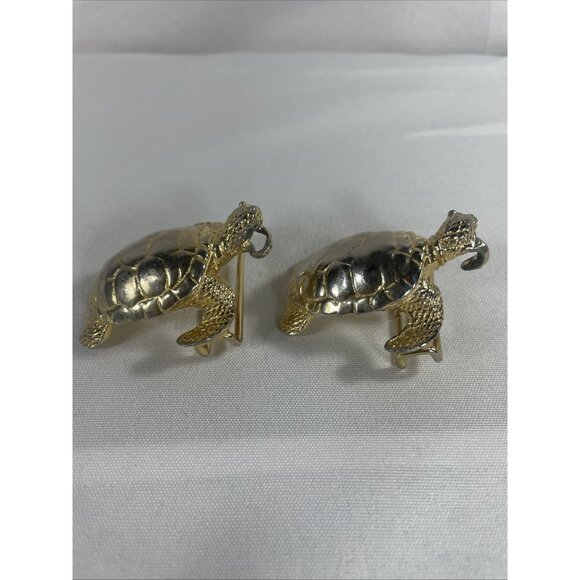 Gay Boyer Gold Turtle Belt Buckle Rope Ribbon Two Piece Sea Interlocking Vintage - Picture 5 of 16